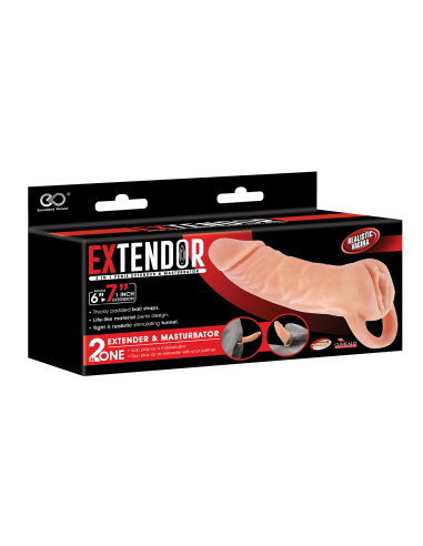 NMC TWO IN ONE 7 INCH PENIS EXTENDER AND MASTURBATOR FLESH